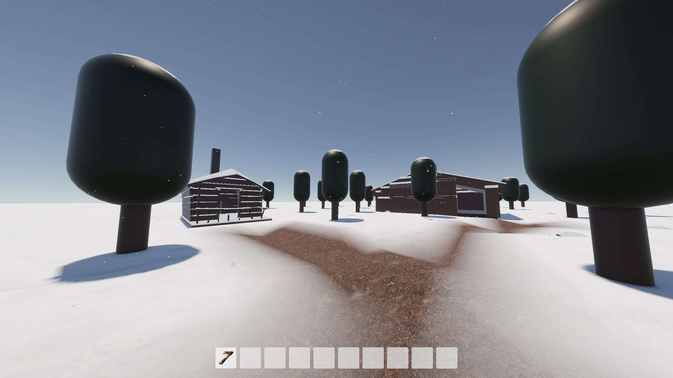 Siberian Struggle - Snowy Village Scene